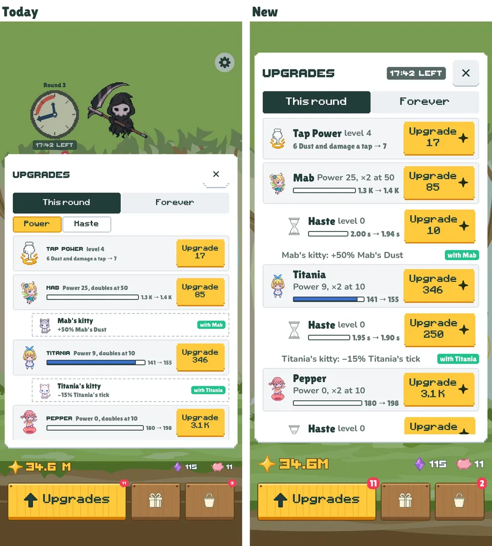 Upgrades before and after