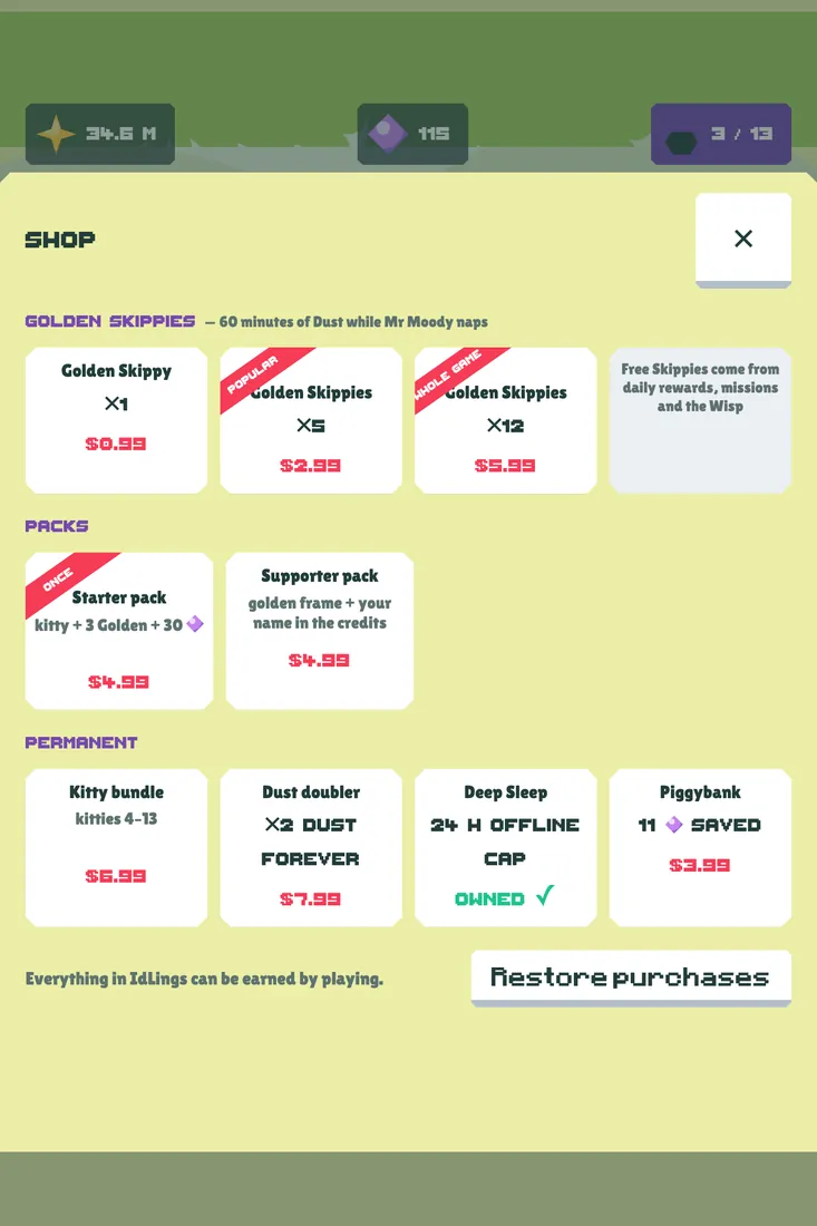First-draft mockup of the Shop