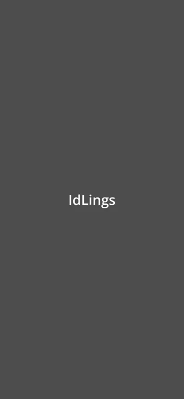 The first build on the phone, the word IdLings on a grey screen