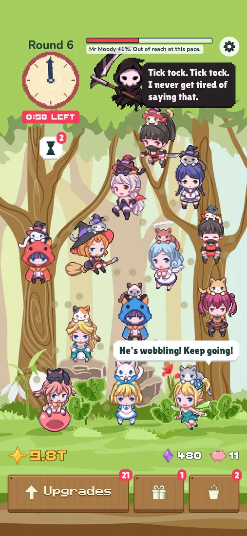 App Store screenshot, the fight with Mr Moody and his clock
