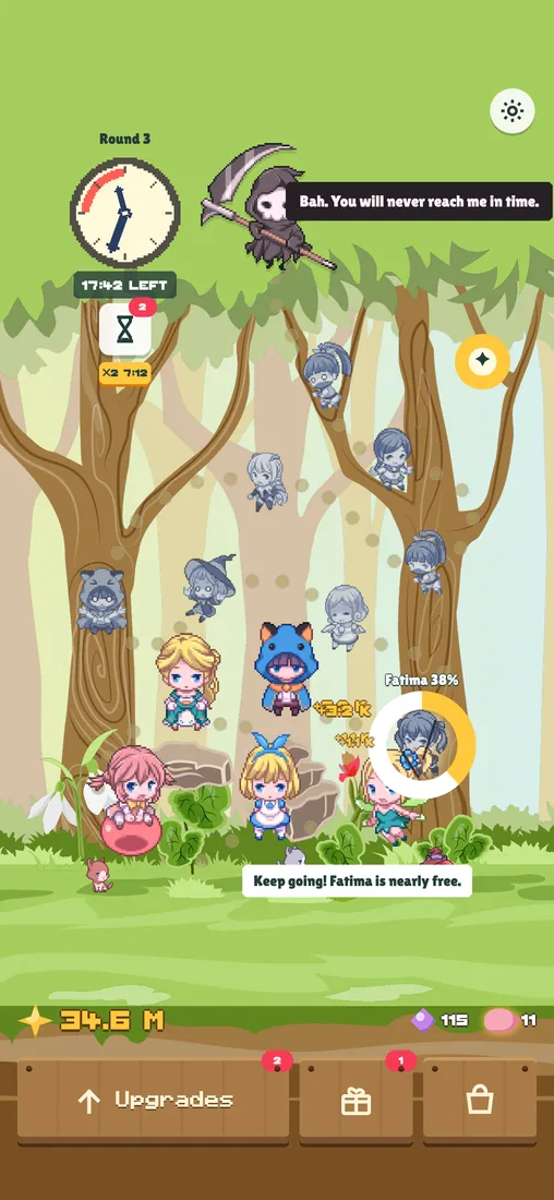 Mockup v3 of the main screen in three bands, the wooden signs at the bottom