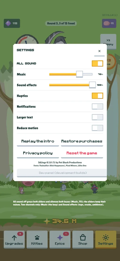 Mockup v2 of the Settings window